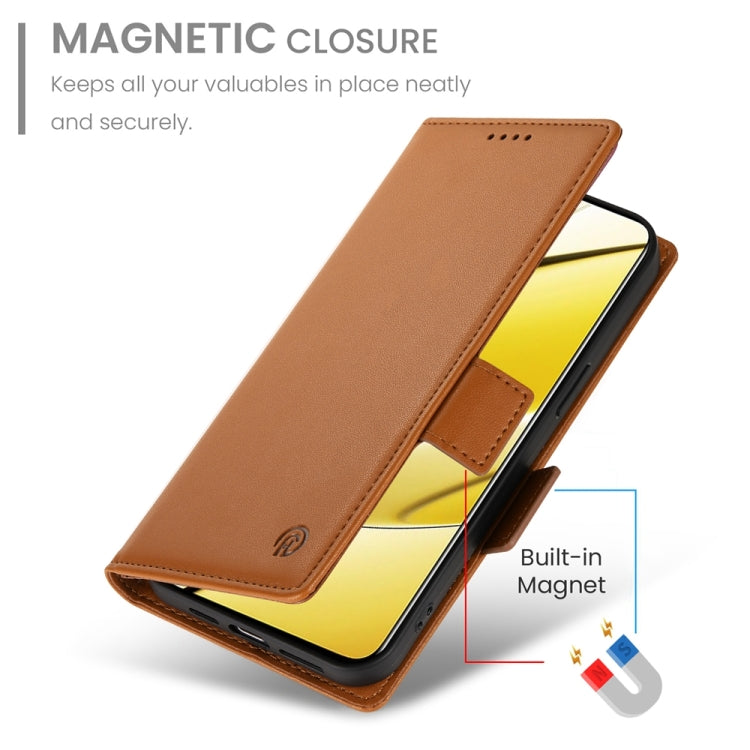 For Realme 11 5G / Realme 11x Side Buckle Magnetic Frosted Leather Phone Case