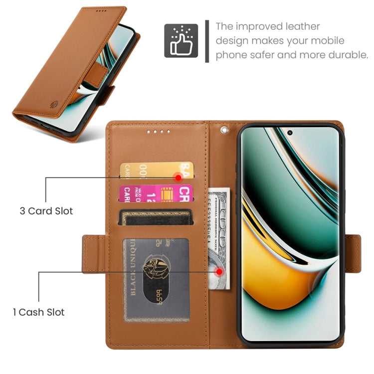 For Realme 11 Pro 5G / 11 Pro+ 5G Side Buckle Magnetic Frosted Leather Phone Case