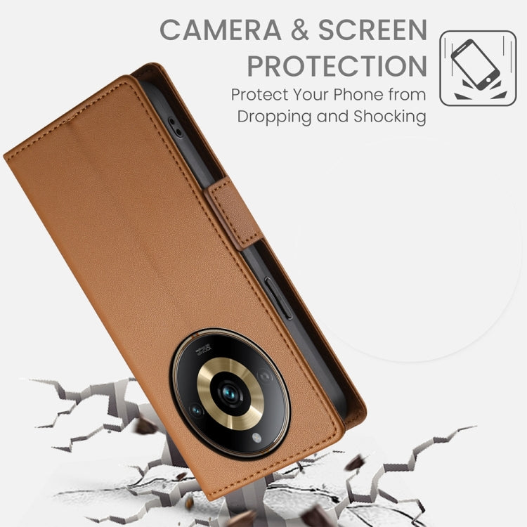 For Realme 11 Pro 5G / 11 Pro+ 5G Side Buckle Magnetic Frosted Leather Phone Case