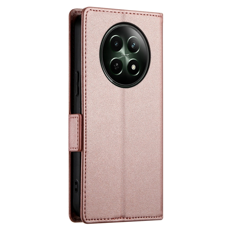 For Realme 12 Side Buckle Magnetic Frosted Leather Phone Case