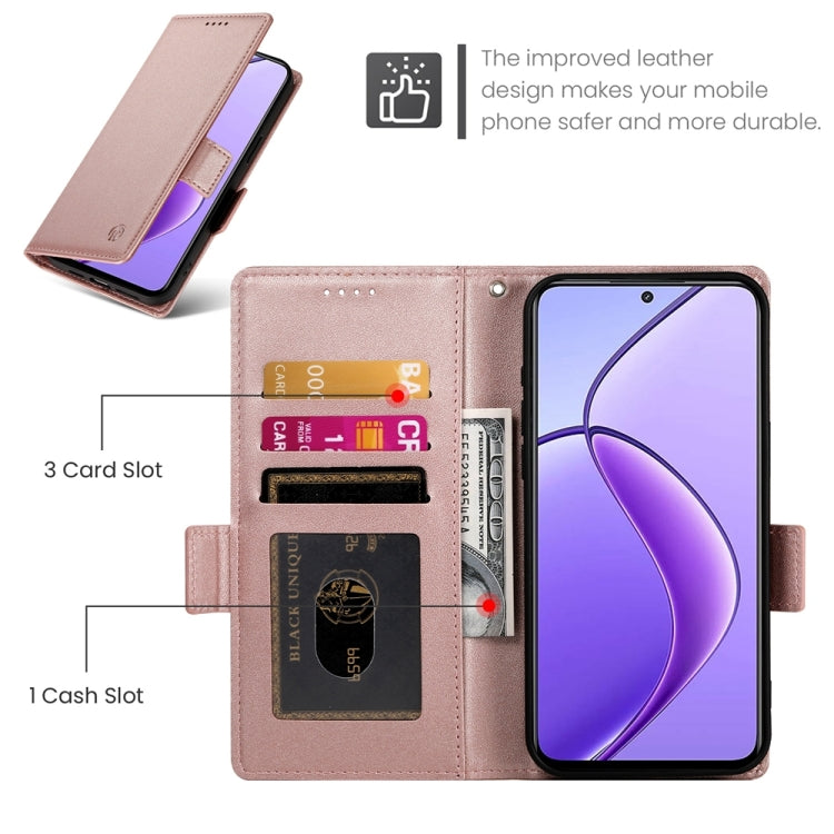 For Realme 12 Side Buckle Magnetic Frosted Leather Phone Case
