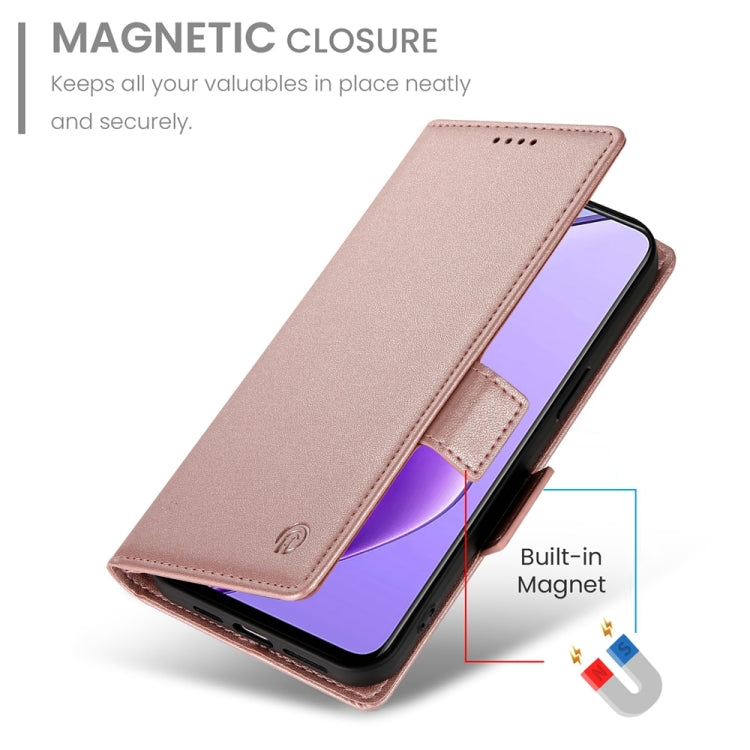 For Realme 12 Side Buckle Magnetic Frosted Leather Phone Case