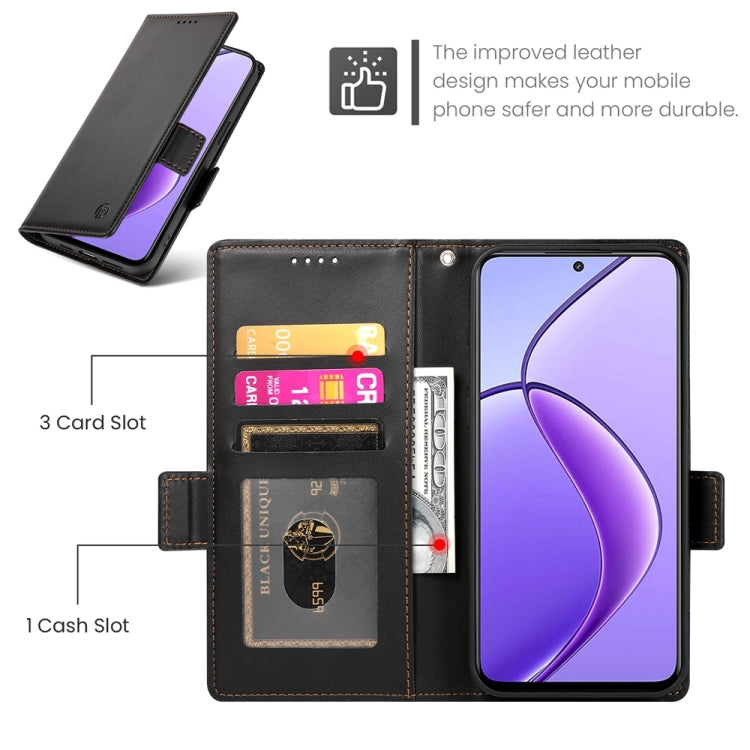 For Realme 12 Side Buckle Magnetic Frosted Leather Phone Case