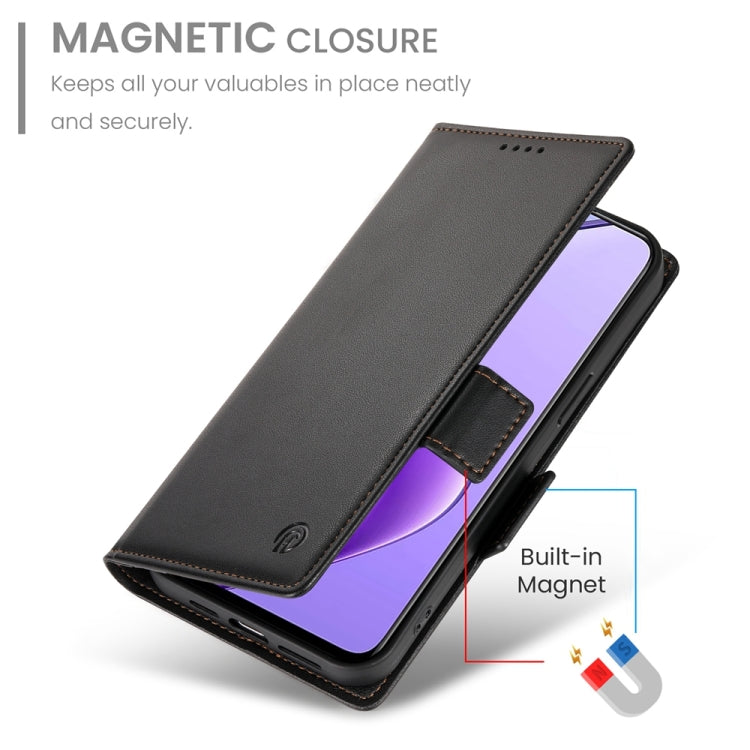 For Realme 12 Side Buckle Magnetic Frosted Leather Phone Case