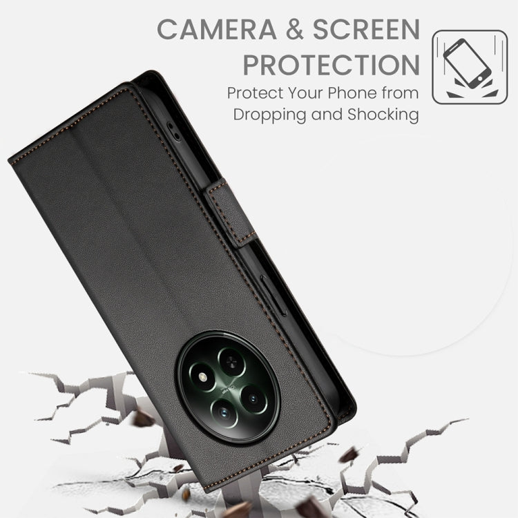For Realme 12 Side Buckle Magnetic Frosted Leather Phone Case