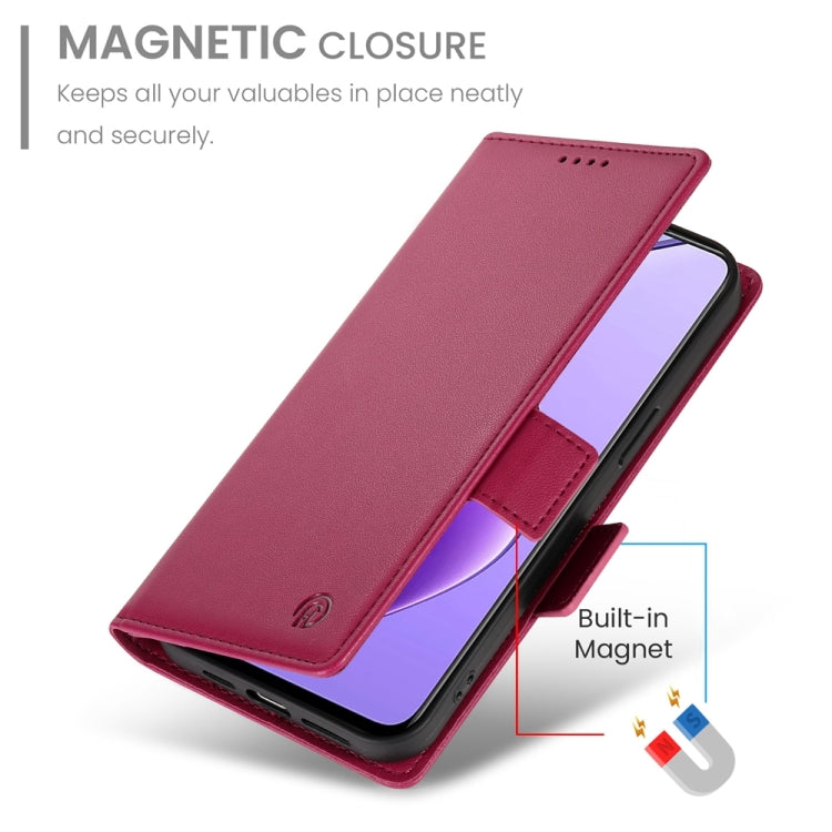 For Realme 12 Side Buckle Magnetic Frosted Leather Phone Case