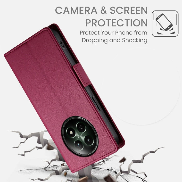 For Realme 12 Side Buckle Magnetic Frosted Leather Phone Case