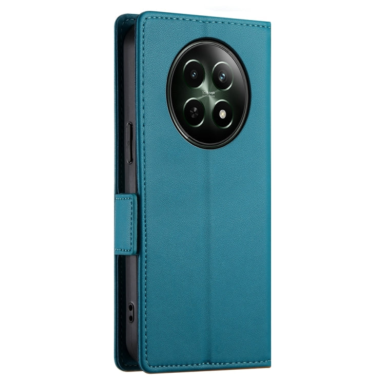 For Realme 12 Side Buckle Magnetic Frosted Leather Phone Case
