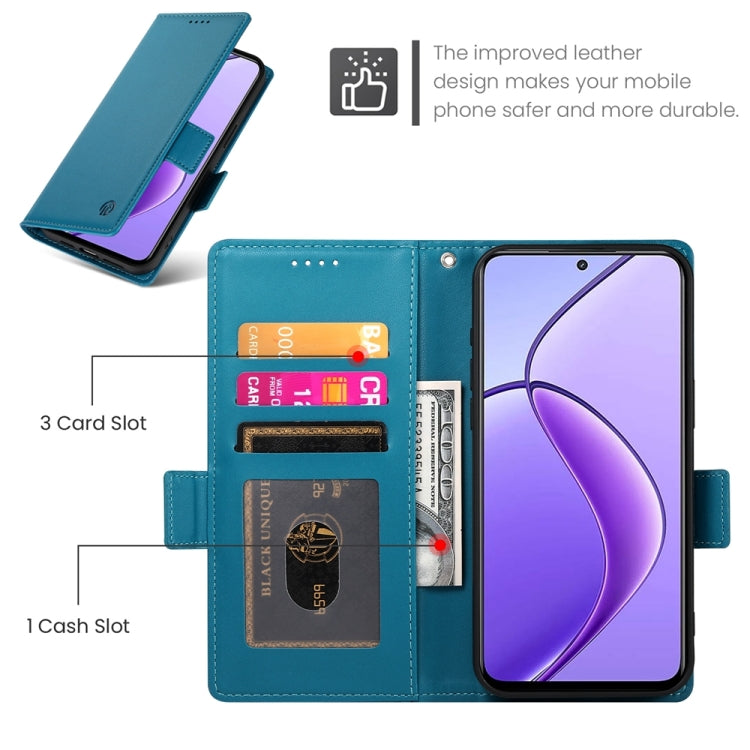 For Realme 12 Side Buckle Magnetic Frosted Leather Phone Case