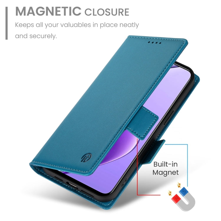 For Realme 12 Side Buckle Magnetic Frosted Leather Phone Case