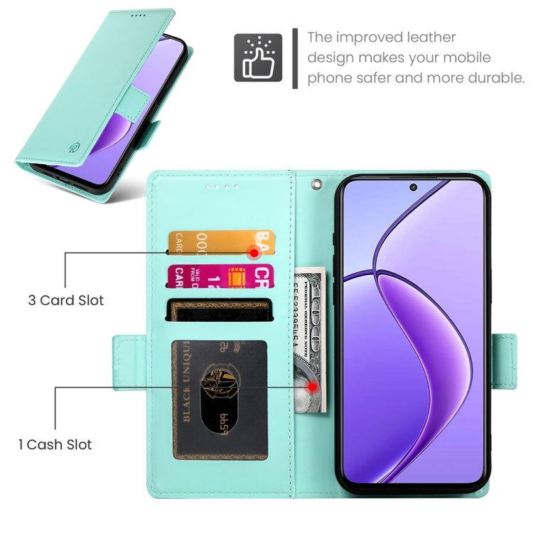 For Realme 12 Side Buckle Magnetic Frosted Leather Phone Case