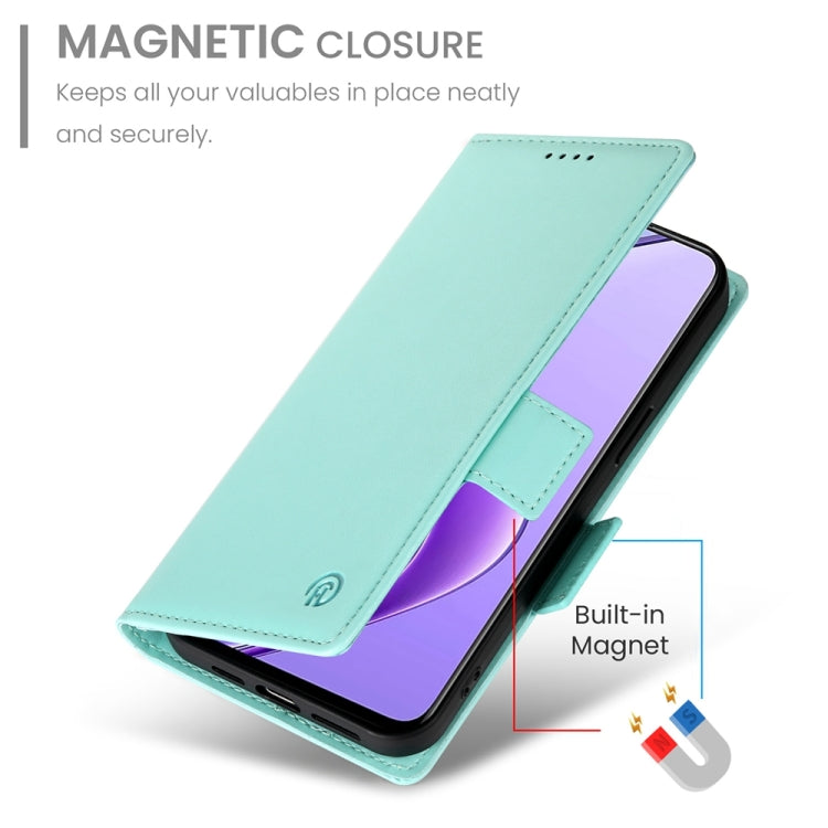 For Realme 12 Side Buckle Magnetic Frosted Leather Phone Case