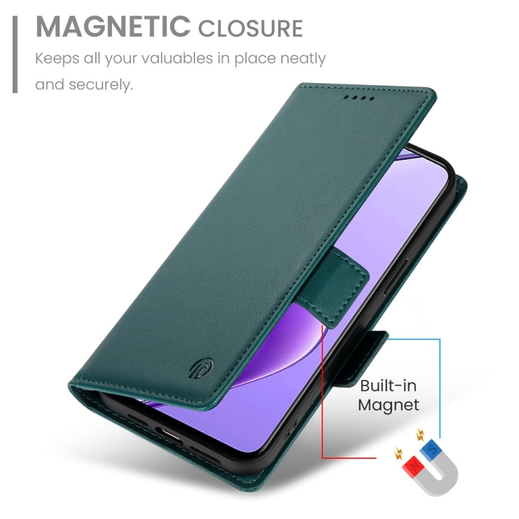 For Realme 12 Side Buckle Magnetic Frosted Leather Phone Case