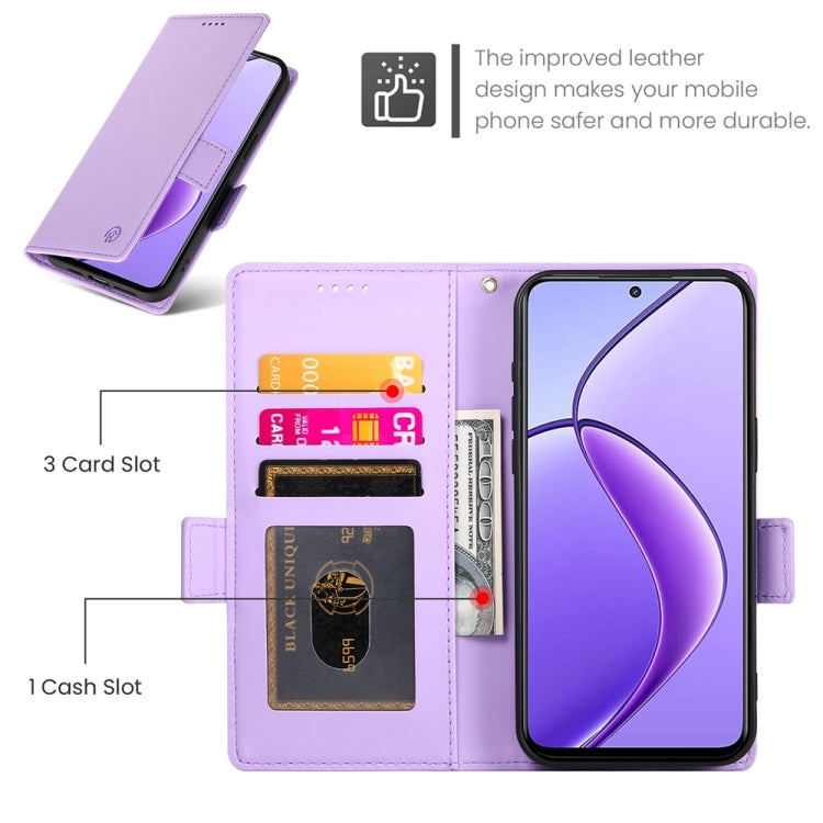 For Realme 12 Side Buckle Magnetic Frosted Leather Phone Case