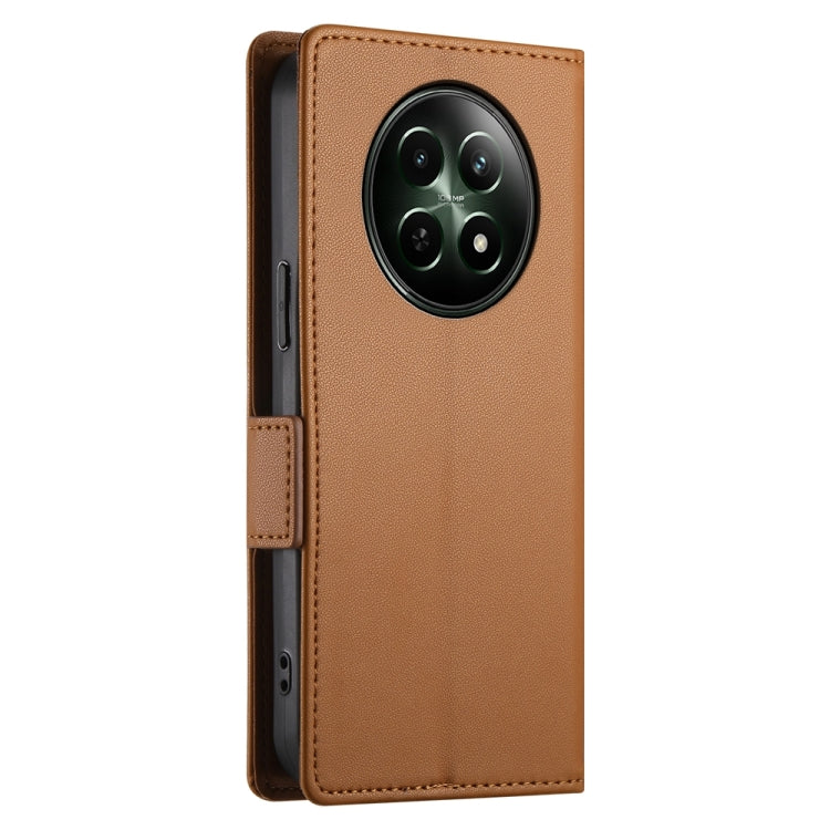 For Realme 12 Side Buckle Magnetic Frosted Leather Phone Case