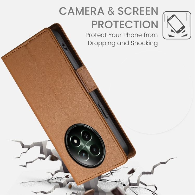 For Realme 12 Side Buckle Magnetic Frosted Leather Phone Case