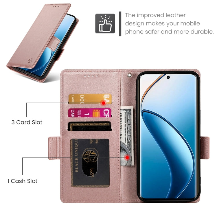 For Realme 12 Pro / 12 Pro+ Side Buckle Magnetic Frosted Leather Phone Case