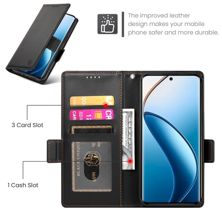 For Realme 12 Pro / 12 Pro+ Side Buckle Magnetic Frosted Leather Phone Case