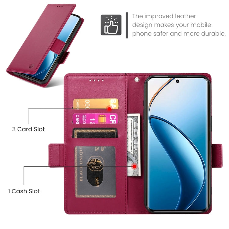 For Realme 12 Pro / 12 Pro+ Side Buckle Magnetic Frosted Leather Phone Case