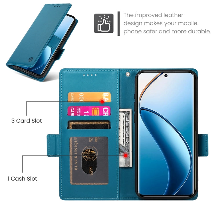For Realme 12 Pro / 12 Pro+ Side Buckle Magnetic Frosted Leather Phone Case