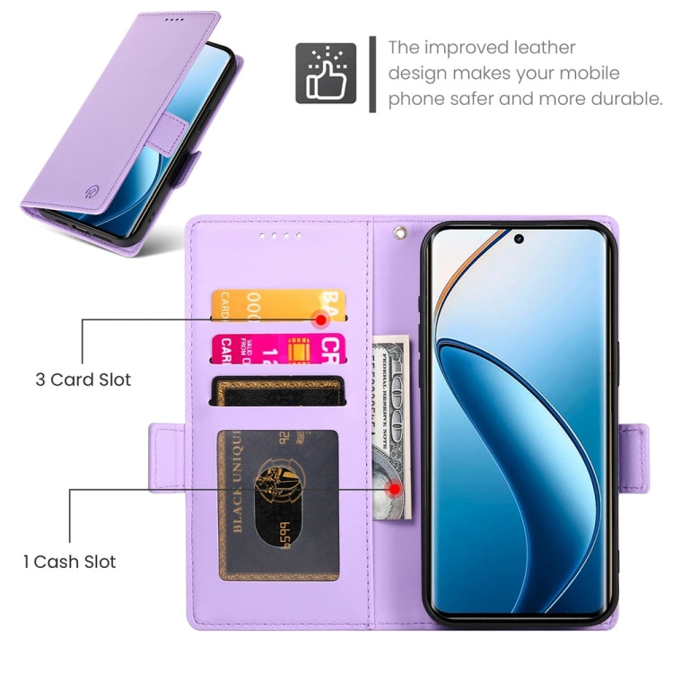 For Realme 12 Pro / 12 Pro+ Side Buckle Magnetic Frosted Leather Phone Case