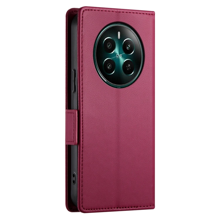 For Realme 12+ / Narzo 70 Pro Side Buckle Magnetic Frosted Leather Phone Case