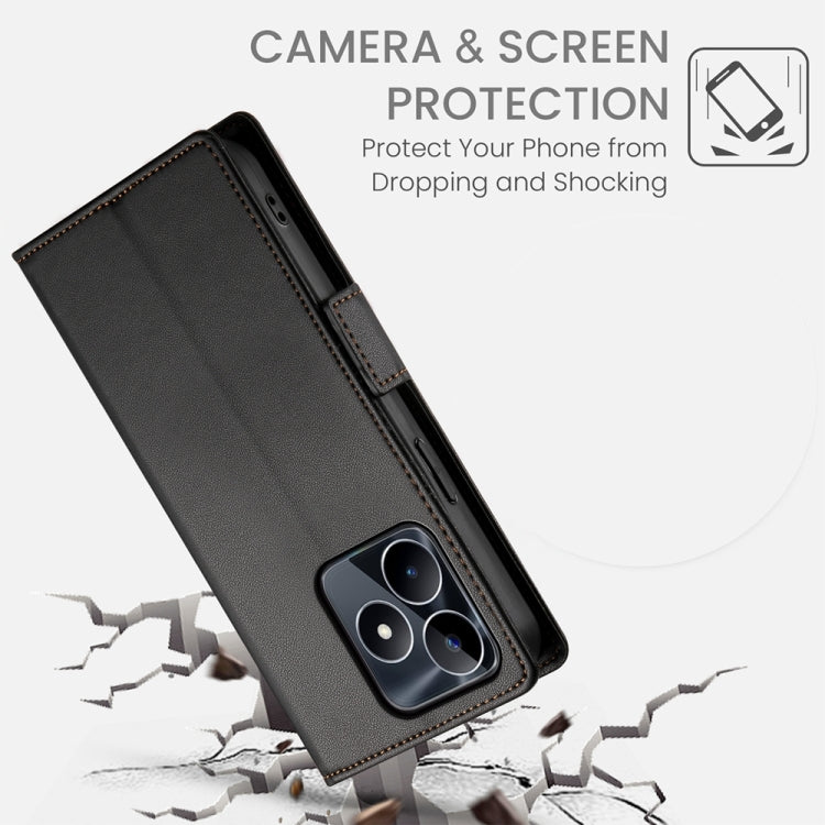 For Realme C53 4G / Narzo N53 4G Side Buckle Magnetic Frosted Leather Phone Case