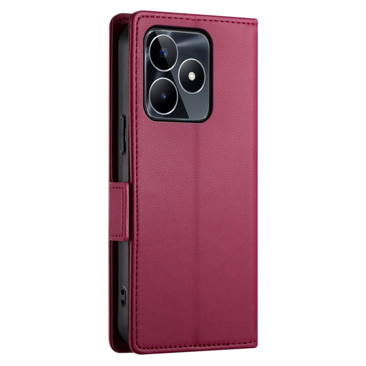 For Realme C53 4G / Narzo N53 4G Side Buckle Magnetic Frosted Leather Phone Case