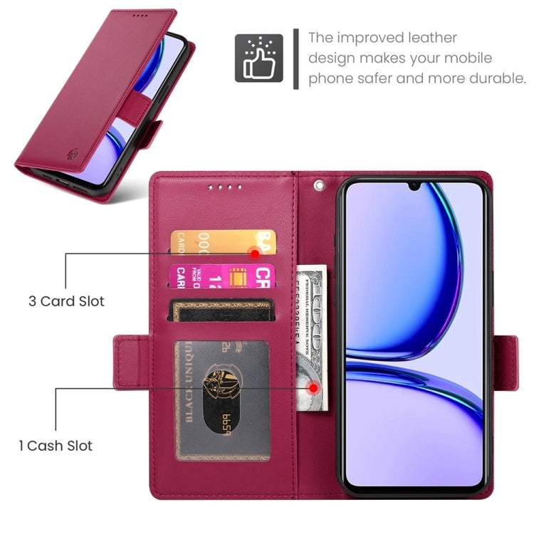 For Realme C53 4G / Narzo N53 4G Side Buckle Magnetic Frosted Leather Phone Case