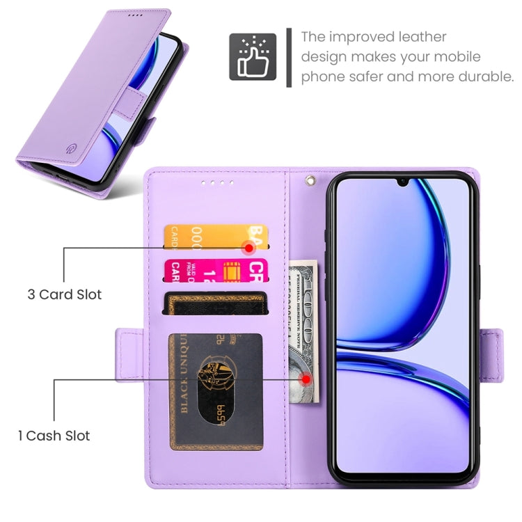 For Realme C53 4G / Narzo N53 4G Side Buckle Magnetic Frosted Leather Phone Case
