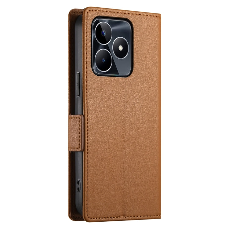 For Realme C53 4G / Narzo N53 4G Side Buckle Magnetic Frosted Leather Phone Case