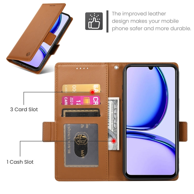 For Realme C53 4G / Narzo N53 4G Side Buckle Magnetic Frosted Leather Phone Case