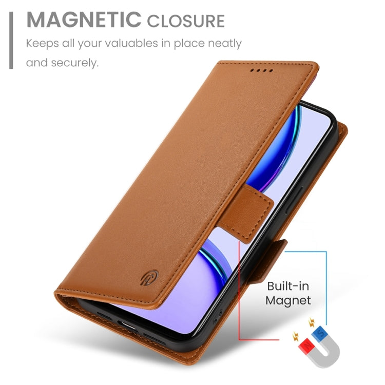 For Realme C53 4G / Narzo N53 4G Side Buckle Magnetic Frosted Leather Phone Case