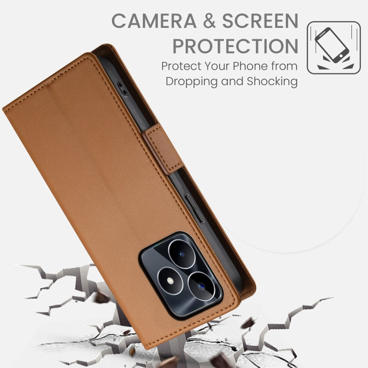 For Realme C53 4G / Narzo N53 4G Side Buckle Magnetic Frosted Leather Phone Case