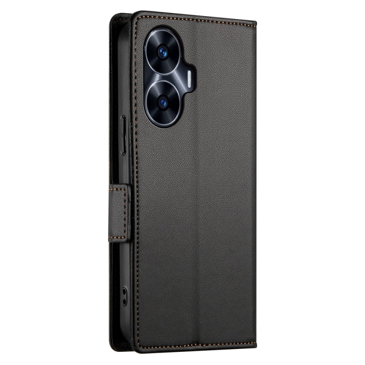 For Realme C55 4G / Narzo N55 Side Buckle Magnetic Frosted Leather Phone Case