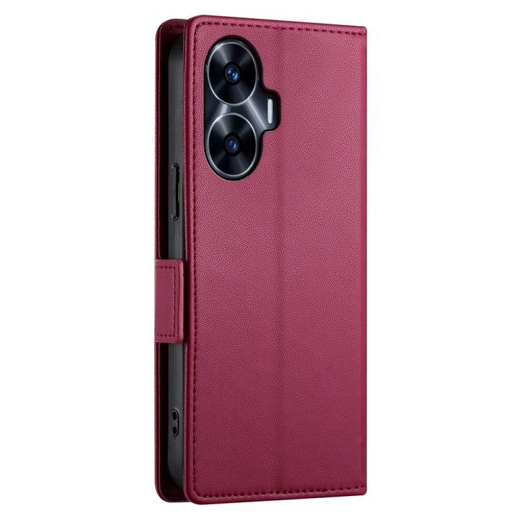 For Realme C55 4G / Narzo N55 Side Buckle Magnetic Frosted Leather Phone Case