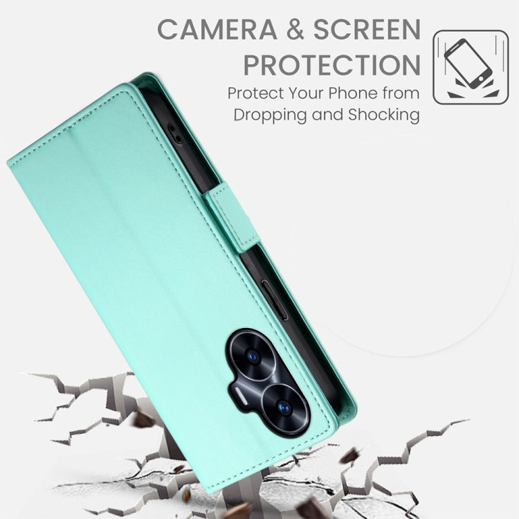For Realme C55 4G / Narzo N55 Side Buckle Magnetic Frosted Leather Phone Case