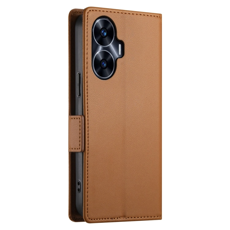 For Realme C55 4G / Narzo N55 Side Buckle Magnetic Frosted Leather Phone Case