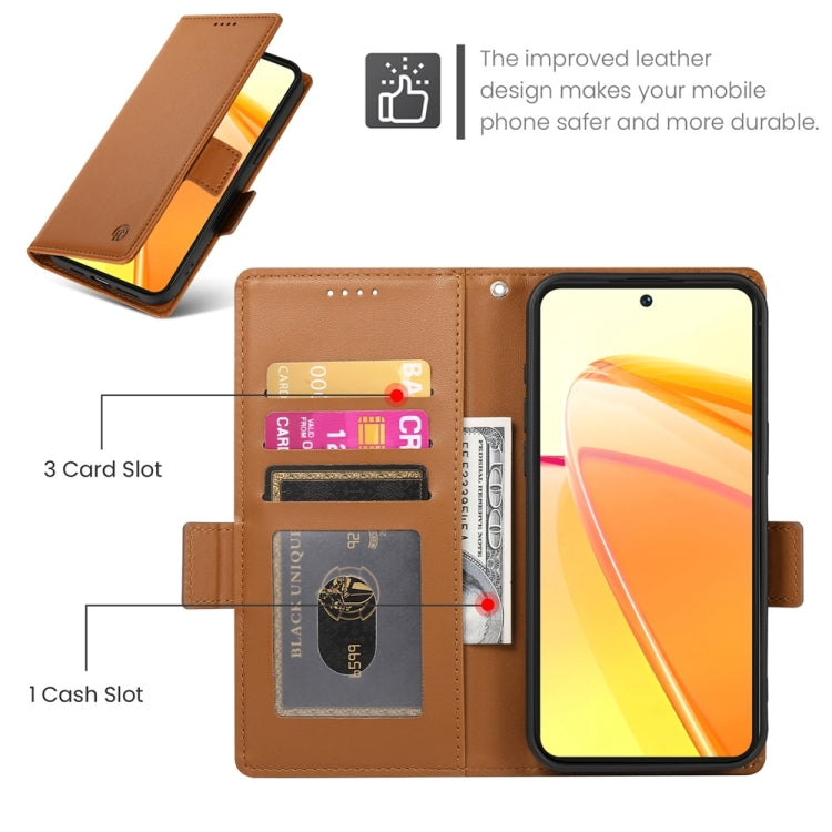 For Realme C55 4G / Narzo N55 Side Buckle Magnetic Frosted Leather Phone Case