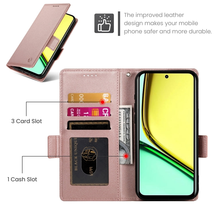 For Realme C67 4G Global Side Buckle Magnetic Frosted Leather Phone Case