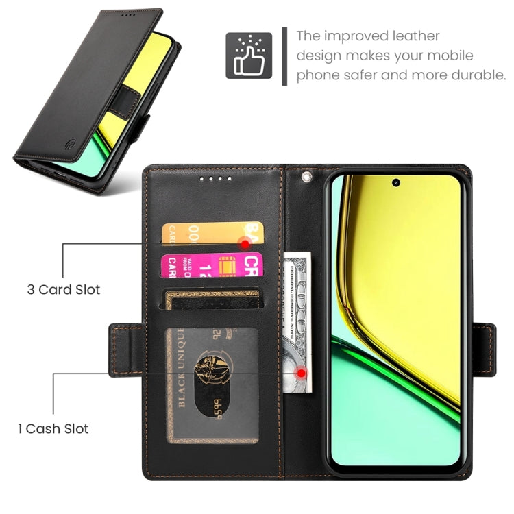 For Realme C67 4G Global Side Buckle Magnetic Frosted Leather Phone Case
