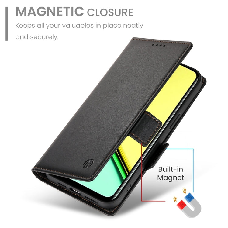 For Realme C67 4G Global Side Buckle Magnetic Frosted Leather Phone Case