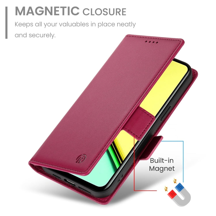 For Realme C67 4G Global Side Buckle Magnetic Frosted Leather Phone Case