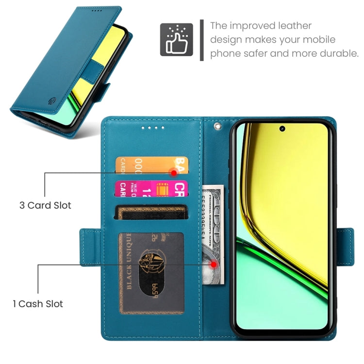 For Realme C67 4G Global Side Buckle Magnetic Frosted Leather Phone Case