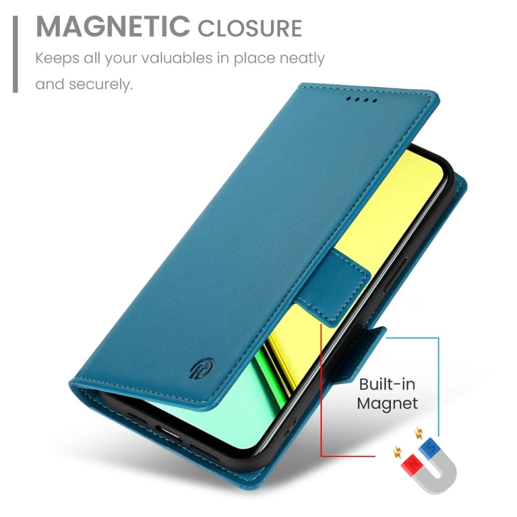 For Realme C67 4G Global Side Buckle Magnetic Frosted Leather Phone Case