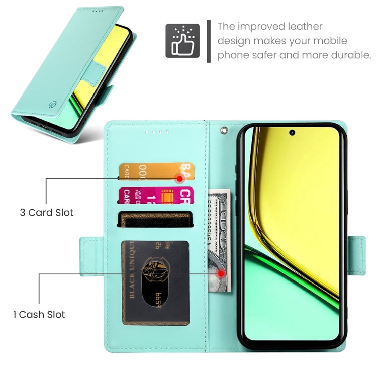 For Realme C67 4G Global Side Buckle Magnetic Frosted Leather Phone Case