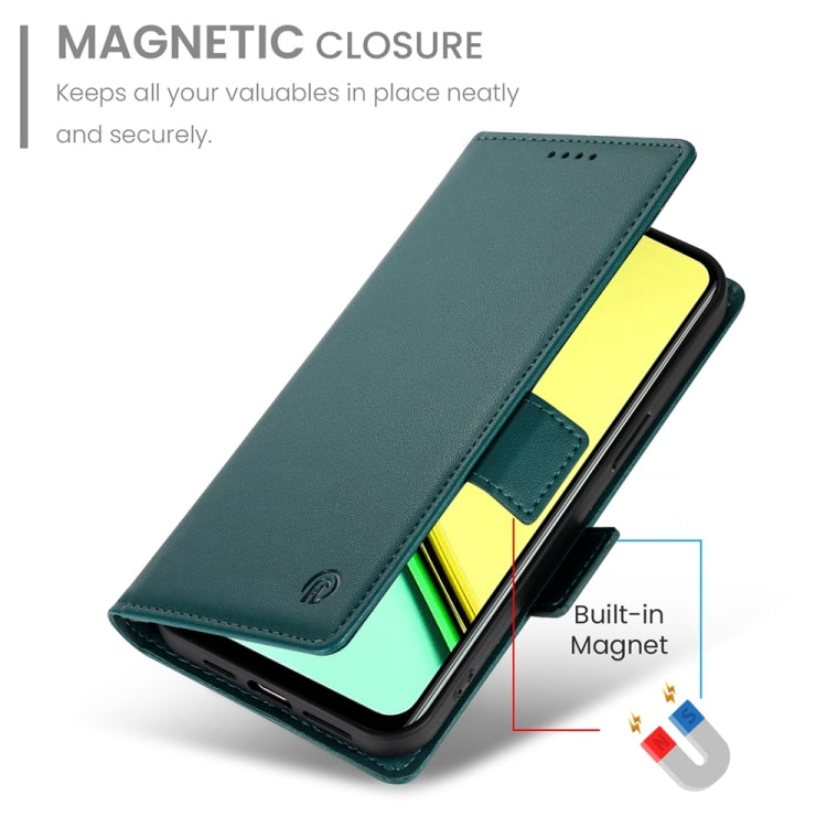 For Realme C67 4G Global Side Buckle Magnetic Frosted Leather Phone Case