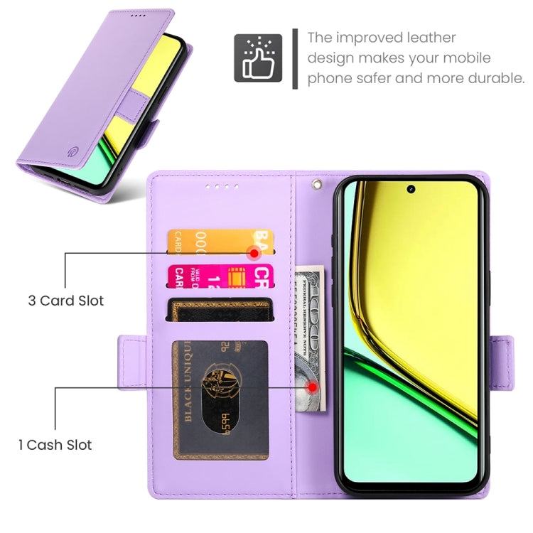 For Realme C67 4G Global Side Buckle Magnetic Frosted Leather Phone Case