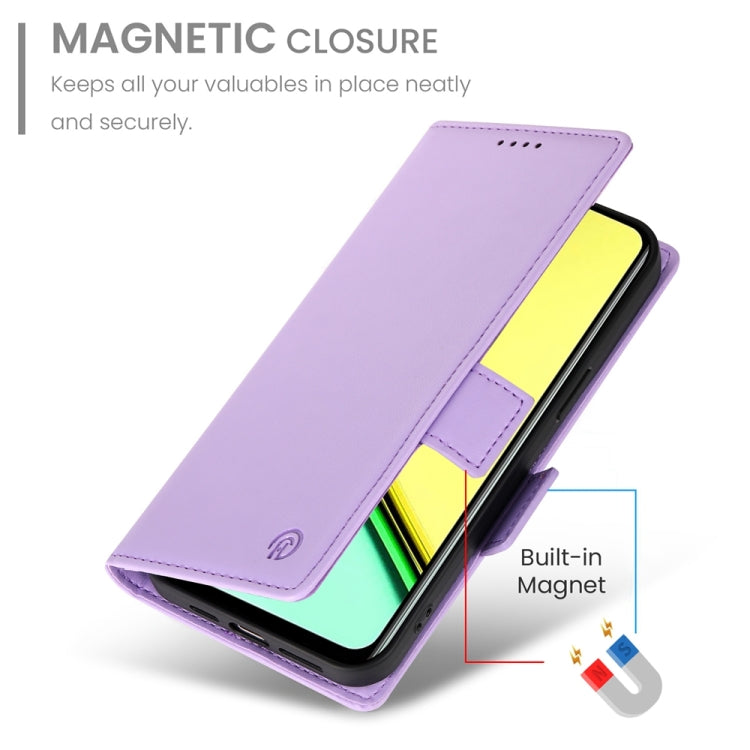 For Realme C67 4G Global Side Buckle Magnetic Frosted Leather Phone Case