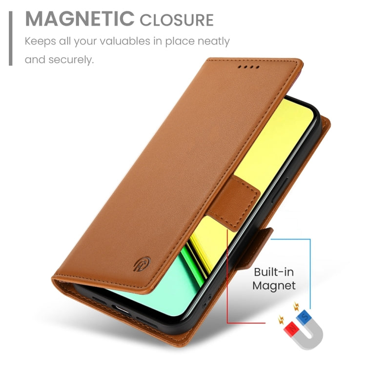 For Realme C67 4G Global Side Buckle Magnetic Frosted Leather Phone Case